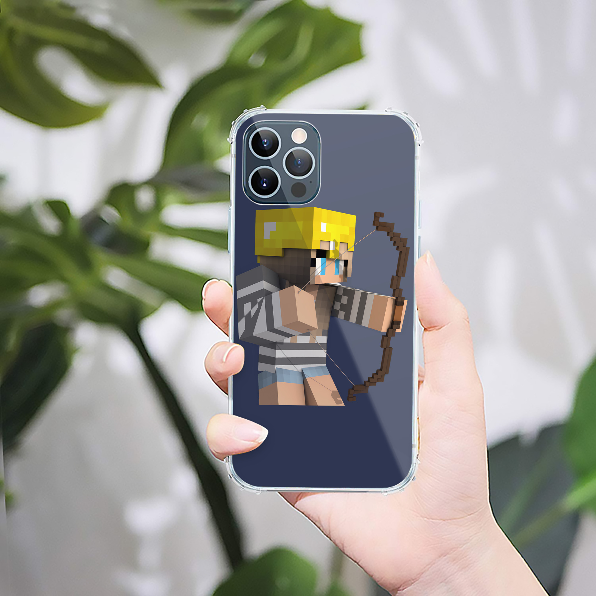 （画像用） マインクラフト ブロックの世界 Minecraft MC Block world 【iPhone 12シリーズ対応】透明スマホケース（クリアソフトケース）